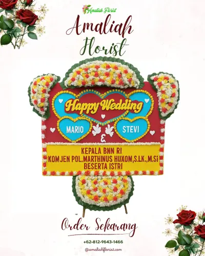 Karangan Papan Bunga Pernikahan di Cibadung
